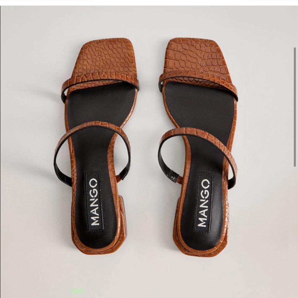 Mango brown strapy slip on sandals size 41